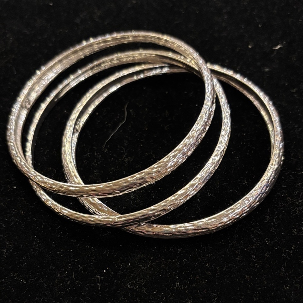 Liz Claiborne Textured Silver Bracelet Set